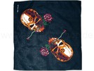 BA-017 Bandana schwarz Totenkopf m. Rose