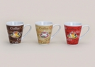 BECHER COFFEE DEKOR KERAMIK 3-F.S.9CM