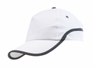 Baseball-Cap, mit reflekt. Band, Weiss, Standardgroesse