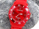 rot Leonira Silikonuhr Silikon Uhr Analoguhr Watc