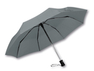 Taschenschirm aus Polyester mit Open-Close System, Kunststoffgriff und Huelle, 8 Segmente.
