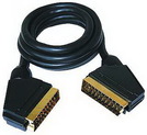 Scart-Kabel gold 21 pol.beschaltet 1,5m, Stecker-Stecken