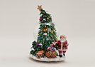 SPIELUHR/SCHNEEKUGEL BAUM/NIKOLAUS POLY 14X20