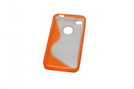 Backcover für Apple iPhone 4S transparent / orange