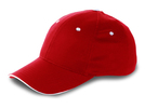 Baseball-Sandwich-Cap, 6 Panel, Farbe: Rot, Groesse: 26 x 20 cm