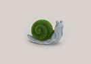 SCHNECKE KERAMIK BEFLOCKT 15X7X10CM