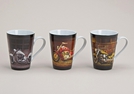 BECHER MOTORRADDEKOR PORZELLAN 3-F.SORT.12CM
