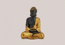 BUDDHA SCHWARZ/GOLD SITZEND POLY 30CM