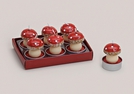 TEELICHT-SET GLUECKSPILZ 6-TLG.5X4CM}