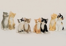 ZIERFIGUR KATZENPAERCHEN POLY SORT. 7X5X8CM