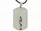 ES-03 Edelstahlanhänger mit Zirkonia-Stein an Kautschukkette