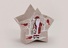 FILZKORB-STERN NIKO.BEIGE/ROT 18X11X18CM