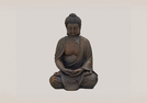 BUDDHA POLY BRAUN SITZEND 30CM