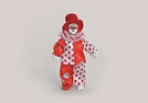 CLOWN KUNSTST.ROT/WEISS KOELN 28CM 2-F.SORT.