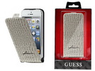 Flipcase Guess GUFLP5CRB für Apple iPhone 5, 5S Crocco beige.