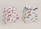 DOSEN-SET ELCH-DEK.ROT/GOLD PAPPE 3-TLG 2-F.S