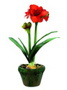 Amaryllis(sehr naturgetr.)Dekotopf, 60cm, Kunstpflanze