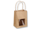 Geschenktasche aus Papier mit Sichtfenster.