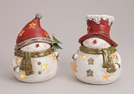 WINDLICHT SCHNEEMANN ROT TON 2-F.S.17X22X15CM