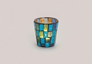 WINDLICHT MOSAIK GLAS TUERKIS 8X7CM}