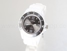 Silikonuhr weiss mit grauem Ziffernblatt und graue