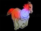 Blinkie Blinky LED Pins Anstecker "Pferd hellgrün"