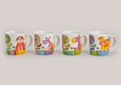 BECHER PORZ.4SORT.9CM TIERE