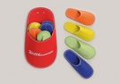 GAESTE-PANTOFFEL-SET FILZ 5TLG ROT"WILLKOMMEN