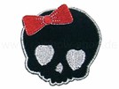 P-075 Aufnäher Patch Totenkopf rote Schleife