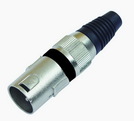 XLR-Stecker kurz, schwarz, 3-polig, Met. /10