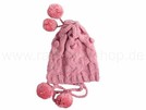 Strickmützen Mützen Mütze mit Muster m. 2 Bommel