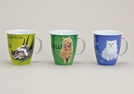 BECHER KATZENDEKOR PORZELLAN 3-F.SORT.11CM