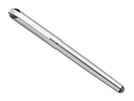 Rollerpen aus Metall mit blauschreibender Mine.