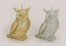 KERZE EULE GOLD/SILBER 2-F.S.13CM