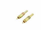 Cinch-Stecker vergoldet -7mm/ Paar rt/sw