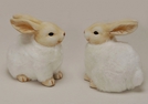 DEKO-HASE TON/KUNSTFASER 25X16X21CM