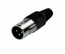 XLR-Stecker schwarz 3-polig