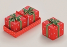 KERZEN-SET 2TLG GESCHENK ROT 5X5X5CM