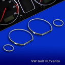 Tacho Chromringe für VW Golf 3, Vento, 4-teilig