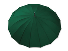 Manuellschirm aus Polyester mit Holzgriff, 16 Segmente.