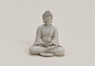 BUDDHA SITZEND GRAU POLY 10X12CM