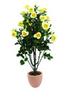 Rosenbusch zartgelb 29Blüten Topf 140cm, Kunstpflanze