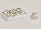 TEELICHT HERZ LAVENDEL DEKOR 6-TLG.3CMHX4CM}