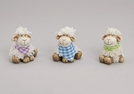 SCHAF SITZEND TON/KUNSTST.M.TUCH 3-F.S.7CM