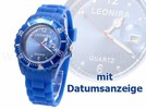 blau Silikonuhr mit Kalender Datum Silikon Uhr Ana