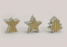 KERZE STERN/ENGEL/BAUM GOLD 3-F.S.9-10CM