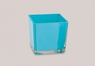 BLUMENTOPF OHIO GLAS TUERKIS 13X13X12CM