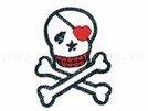 P-043 Aufnäher Patch Skull mit Augenklappe rot