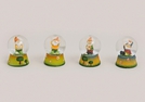 SCHNEEKUGEL ZWERG POLY SORT.6CM