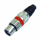 XLR-Kupplung kurz, rot, 3-polig, Metall /10